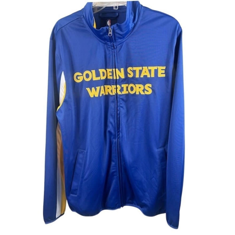 New Golden State Warriors Traxk Jacket Men's Size Large Blue Yellow Full Zip